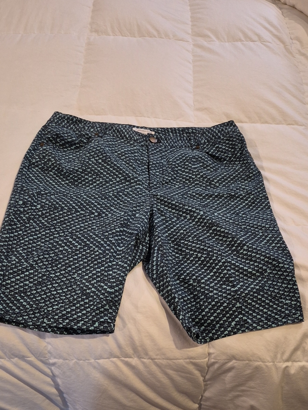 Coldwater Creek BLUE Navy Geometric Bermuda Shorts!!! NWOT!!!